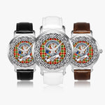 Gibson Scottish Clan Tartan Crest Badge Silver Automatic Watch Size 46mm