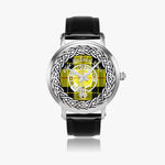 Macleod of Lewis Clan Tartan Crest Badge Silver Automatic Watch Size 46mm