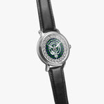 Scottish MacCallum Clan Tartan Crest Badge Silver Automatic Watch Size 46mm