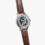 MacKie Scottish Clan Tartan Crest Badge Silver Automatic Watch Size 46mm