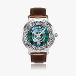 Scottish Mackay Ancient Clan Tartan Crest Badge Silver Automatic Watch Size 46mm