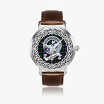 Galbraith Scottish Clan Tartan Crest Badge Silver Automatic Watch Size 46mm