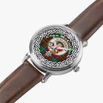 McCulloch Scottish Clan Tartan Badge Silver Automatic Watch Size 46mm