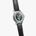 Campbell Clan Tartan Crest Badge Silver Automatic Watch Size 46mm