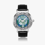 Lockhart Scottish Clan Tartan Crest Badge Old Silver Automatic Watch Size 46mm