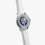 Scottish Fleming Clan Tartan Crest Badge Silver Automatic Watch Size 46mm