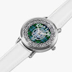 Scottish Lyon Clan Tartan Crest Badge Silver Automatic Watch Size 46mm