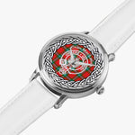 Maclaine of Lochbuie Scottish Clan Tartan Crest Badge Silver Automatic Watch Size 46mm