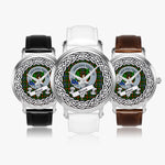 Bisset Scottish Clan Tartan Crest Badge Silver Automatic Watch Size 46mm