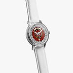 Heron Scottish Clan Tartan Crest Badge Silver Automatic Watch Size 46mm