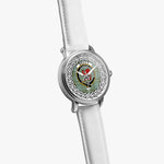 Kelly Scottish Clan Tartan Crest Badge Silver Automatic Watch Size 46mm