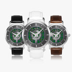 Clan Cockburn Crest & Tartan Knot Sterling Silver Unisex Automatic Watch (Silver) Size 46mm