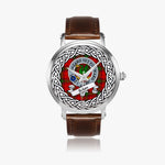 Seton Scottish Clan Tartan Crest Badge Silver Automatic Watch Size 46mm