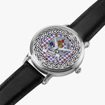 Boswell Scottish Clan Tartan Crest Badge Silver Automatic Watch Size 46mm