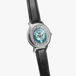 Lockhart Scottish Clan Tartan Crest Badge Old Silver Automatic Watch Size 46mm