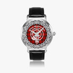 Scottish Matheson Clan Tartan Crest Badge Silver Automatic Watch Size 46mm