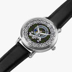MacMillan Scottish Clan Tartan Crest Badge Silver Automatic Watch Size 46mm