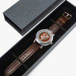 Scottish Lennox Clan Tartan Crest Badge Silver Automatic Watch Size 46mm