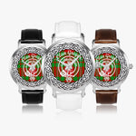 Gregor Scottish Clan Tartan Crest Badge Silver Automatic Watch Size 46mm