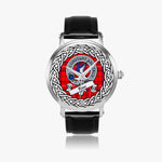 Rose Scottish Clan Tartan Crest Badge Silver Automatic Watch Size 46mm
