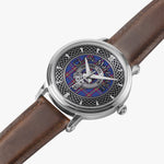 Clan MacLaine Crest & Tartan Knot Sterling Silver Unisex Automatic Watch (Silver) Size 46mm