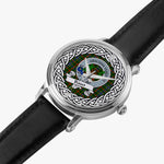 Bisset Scottish Clan Tartan Crest Badge Silver Automatic Watch Size 46mm