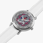 Crawford Scottish Clan Tartan Crest Badge Silver Automatic Watch Size 46mm