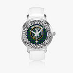 MacCallum Scottish Clan Tartan Crest Badge Silver Automatic Watch Size 46mm