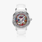 Ogilvie Scottish Clan Tartan Crest Badge Silver Automatic Watch Size 46mm