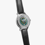 Haliburton Scottish Clan Tartan Crest Badge Silver Automatic Watch Size 46mm