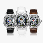 Colquhoun Scottish Clan Tartan Crest Badge Silver Automatic Watch Size 46mm