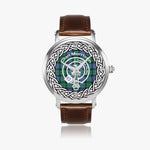 Scottish Morrison Clan Tartan Crest Badge Silver Automatic Watch Size 46mm