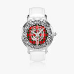 Scottish Spens Clan Tartan Crest Badge Silver Automatic Watch Size 46mm
