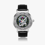 Fergusson Scottish Clan Tartan Crest Badge Silver Automatic Watch Size 46mm