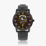Scottish Cochrane Family Crest Quartz Watch With Leather Strap - Tartan Watch Instafamous Quartz Leather Strap Plaid Watch