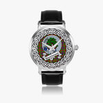 Kinninmont Scottish Clan Tartan Crest Badge Silver Automatic Watch Size 46mm