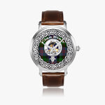 Scottish Blair Clan Tartan Crest Badge Silver Automatic Watch Size 46mm