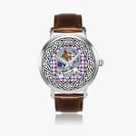 Boswell Scottish Clan Tartan Crest Badge Silver Automatic Watch Size 46mm