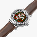 Menzies Clan Tartan Crest Badge Silver Automatic Watch Size 46mm