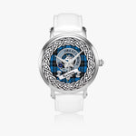 Ramsay Blue Scottish Clan Tartan Crest Badge Silver Automatic Watch Size 46mm