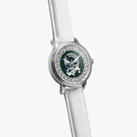 MacKie Scottish Clan Tartan Crest Badge Silver Automatic Watch Size 46mm