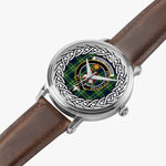 Spottiswood Scottish Clan Tartan Crest Badge Silver Automatic Watch Size 46mm