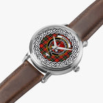 Stewart (Stuart) of Bute Scottish Clan Tartan Crest Badge Silver Automatic Watch Size 46mm
