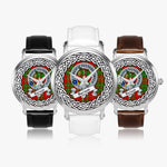 Burnet Scottish Clan Tartan Crest Badge Silver Automatic Watch Size 46mm