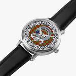 Grierson Scottish Clan Tartan Crest Badge Silver Automatic Watch Size 46mm