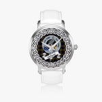 Clelland Scottish Clan Tartan Crest Badge Silver Automatic Watch Size 46mm