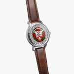 Scottish Maxwell Clan Scottish Clan Tartan Crest Badge Silver Automatic Watch Size 46mm