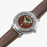 Fenton Scottish Clan Tartan Crest Badge Silver Automatic Watch Size 46mm