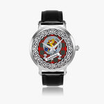 Cumming Scottish Clan Tartan Crest Badge Silver Automatic Watch Size 46mm