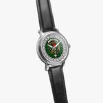 Halkerston Scottish Clan Tartan Crest Badge Silver Automatic Watch Size 46mm
